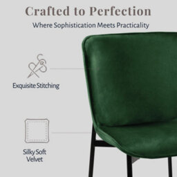 Evre Green Velvet Dining Chairs Set Of 2 Metal Frame Dining Chairs - thumbnail 6