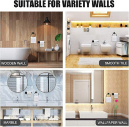 Bathroom Toilet Roll Holder And Towel Ring Set Fittings Included Wall-Mounted - thumbnail 4