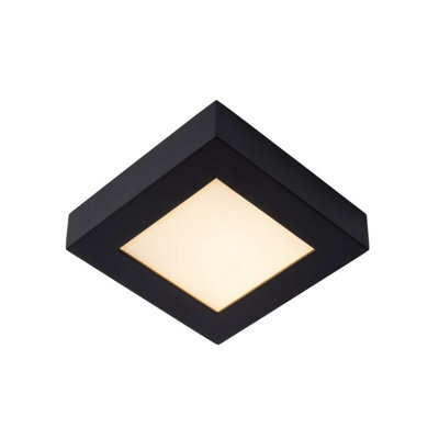 Lucide Brice-Led Modern Flush Ceiling Light Bathroom - Led Dim. - 1X15W 3000K - Ip44 - Black - image 1