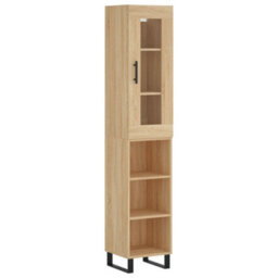 Berkfield Highboard Sonoma Oak 34.5X34X180 Cm Engineered Wood - thumbnail 2