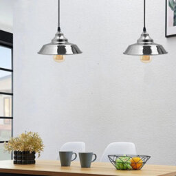 Ledsone Single Head Pendant Light 22Cm Chrome E27 Adjustable Modern Retro Ceiling Light For Home Office Cafe And Restaurant - thumbnail 7
