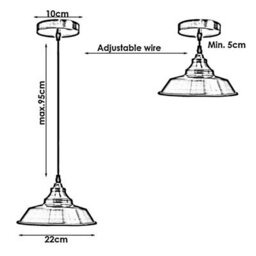 Ledsone Single Head Pendant Light 22Cm Chrome E27 Adjustable Modern Retro Ceiling Light For Home Office Cafe And Restaurant - thumbnail 2