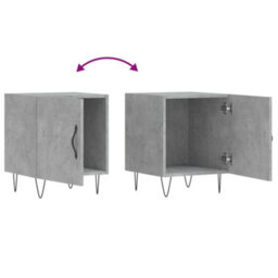 Berkfield Bedside Cabinets 2 Pcs Concrete Grey 40X40X50 Cm Engineered Wood - thumbnail 9