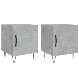 Berkfield Bedside Cabinets 2 Pcs Concrete Grey 40X40X50 Cm Engineered Wood - thumbnail 2