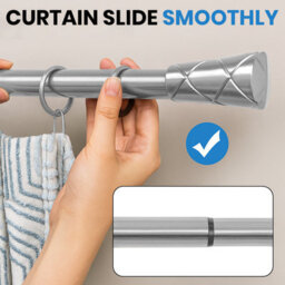 Imperial Rooms Curtain Pole - Metal Extendable For Large Window Heavy Duty Cylinder Finish Chrome (L)1.6-3M (Dia)28mm - thumbnail 8