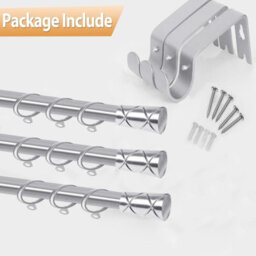 Imperial Rooms Curtain Pole - Metal Extendable For Large Window Heavy Duty Cylinder Finish Chrome (L)1.6-3M (Dia)28mm - thumbnail 4