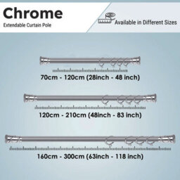 Imperial Rooms Curtain Pole - Metal Extendable For Large Window Heavy Duty Cylinder Finish Chrome (L)1.6-3M (Dia)28mm - thumbnail 5