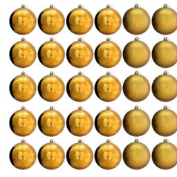 Christmas Tree World 10Cm Gold Bauble Set Shiny/matt (40 Pc) - thumbnail 1