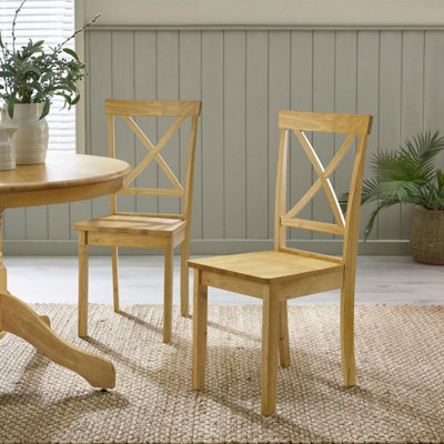 Furniturebox Set Of 2 Dining Chairs - Millford Solid Wood Farmhouse Dining Chairs - Solid Wood Dining Chairs - Kitchen Dining Room Chairs - image 1