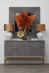 Orsina Suar Wall Mirror, Grey, Wood, Wood - thumbnail 2