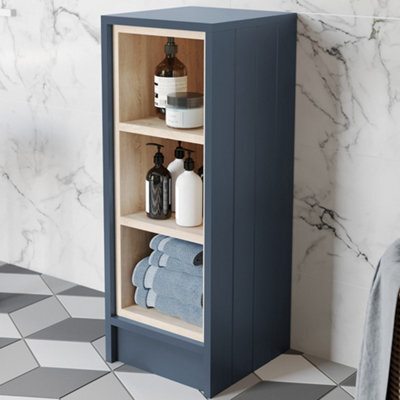 Affine Freestanding Open Shelf Unit Storage Cabinet Blue Bathroom Furniture 300mm - image 1