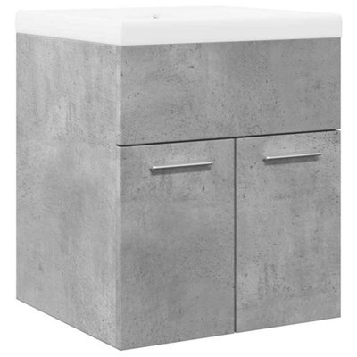 Berkfield Durable 2 Piece Bathroom Furniture Set Concrete Grey Engineered Wood