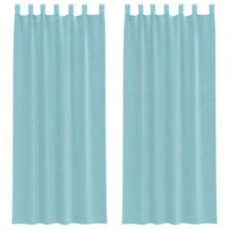 Berkfield Durable Voile Curtains With Rod Pockets 2 Pcs Turquoise - thumbnail 1