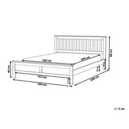 Beliani Bed Pine Wood Mayenne 160 X 200 Cm (Eu King Size) White - thumbnail 3
