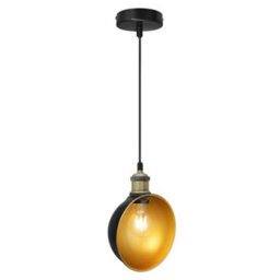 Long Life Lamps Company Industrial Vintage Brass Half Scone Pendant Light H3017 - thumbnail 4