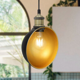 Long Life Lamps Company Industrial Vintage Brass Half Scone Pendant Light H3017 - thumbnail 7