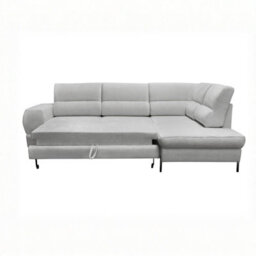 Clinton Corner Sofa Bed Contoured Ergonomic Seating With Large Bedding Storage Container And Sleep Function White Right - thumbnail 3