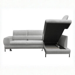 Clinton Corner Sofa Bed Contoured Ergonomic Seating With Large Bedding Storage Container And Sleep Function White Right - thumbnail 4