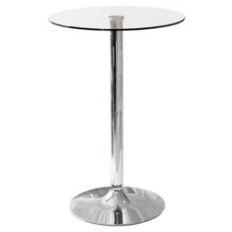 Furniture in Fashion Gino Bistro Bar Table In Clear Glass With Chrome Base
