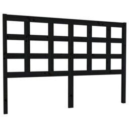 Berkfield Bed Headboard Black 145.5X4X100 Cm Solid Wood Pine - thumbnail 2
