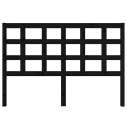 Berkfield Bed Headboard Black 145.5X4X100 Cm Solid Wood Pine - thumbnail 3