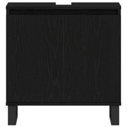 Berkfield Modern Bathroom Sink Cabinet Black Oak 58X33X60 Cm Engineered Wood - thumbnail 6