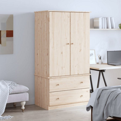 Walplus Wardrobe Alta 90X55X170 Cm Solid Wood Pine - image 1