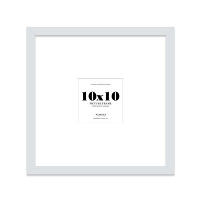 "10X10"" Light Grey Picture Frame - 10X10"" Square Frame With 6X6"" Mount For 10X10""/6X6"" Pictures Moderrn Style Thin Edge, 1 Pack" - image 1
