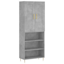 Berkfield Elegant Highboard Concrete Grey 69.5X34X180 Cm Engineered Wood - thumbnail 1