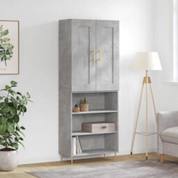 Berkfield Elegant Highboard Concrete Grey 69.5X34X180 Cm Engineered Wood - thumbnail 2