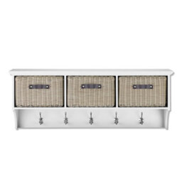 Statement Furniture Tetbury 3 Brown Faux Rattan And Cream Cushion Hallway Set -White - thumbnail 5