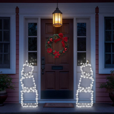 Indoor Outdoor Pre-Lit Christmas Present Stack Light Decoration With 190 Leds, 5M Lead, Ground Stakes & Timer - H73 X W26 X D11Cm - image 1