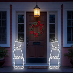 Indoor Outdoor Pre-Lit Christmas Present Stack Light Decoration With 190 Leds, 5M Lead, Ground Stakes & Timer - H73 X W26 X D11Cm - thumbnail 1