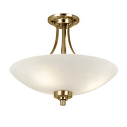 Anson Lighting Ellscott 3Lt Flush Light Finished In Antique Brass Plate - thumbnail 1