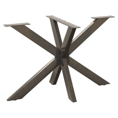 Berkfield Dining Table Leg Spider Shape Black 120X68X(72-73) Cm Steel - image 1