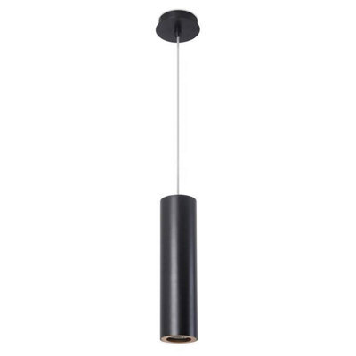 Luminosa Lighting Luminosa Pipe 1 Light Slim Ceiling Pendant Black, Gold 6.8Cm, Gu10 - image 1