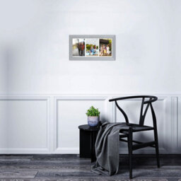 AK Frames 16X8 Silver Classic Multi Photo Frame With White Mount - Holds 3 Apertures (3X) 7X5 Photos - thumbnail 3