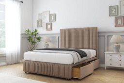 "Comfort The Foxy Mink Plush Divan Bed Set 2 Drawers Left Side - 54"" Floor Standing & 12"" Footboard 3' Single" - thumbnail 2
