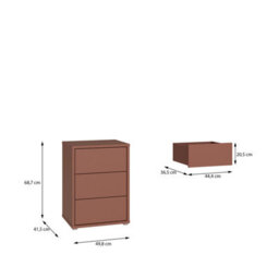 Furniture To Go Alice Springs Bedside Cabinet With 3 Drawers Push-To-Open In Terracotta - thumbnail 7