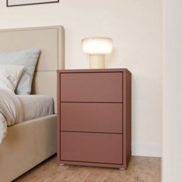 Furniture To Go Alice Springs Bedside Cabinet With 3 Drawers Push-To-Open In Terracotta - thumbnail 1