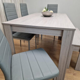 Kosy Koala Modern Grey Dining Table Set With 4 Grey Chairs And 1 Bench Dining Room Furniture - thumbnail 9