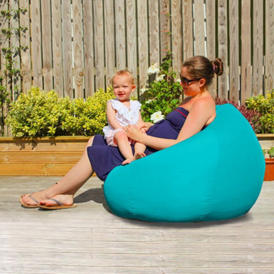 rucomfy Beanbags Rucomfy Indoor Or Outdoor Adults Water Resistant Slouchbag - Turquoise Beanbag Chair - image 1