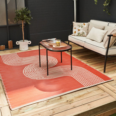 The Rugs Reversible Waterproof Abstract Outdoor Rug Urban 1010 Terra&beige - image 1
