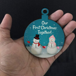 Red Ocean 1St Christmas Together Bauble Wood Tree Decoration Couple Gift - thumbnail 5