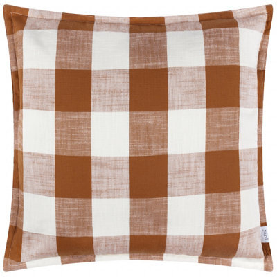 Yard Chesil Check Cotton Pecan Outdoor Cushion, Pecan, 50 X 50Cm - image 1
