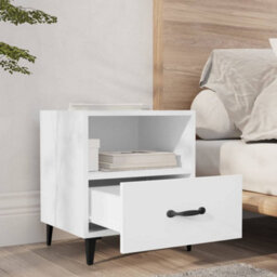 Berkfield Bedside Cabinet White Engineered Wood - thumbnail 7