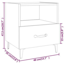 Berkfield Bedside Cabinet White Engineered Wood - thumbnail 8