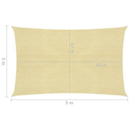 Berkfield Sunshade Sail 160 G/m2 Beige 3X5 M Hdpe - thumbnail 6