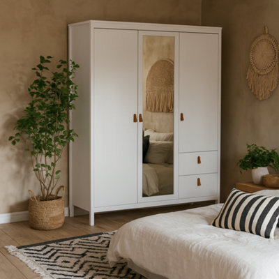 Wyld Haus Wildberry White 3-Door Wardrobe With 1 Mirrored Door And 2 Drawers - image 1