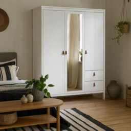 Wyld Haus Wildberry White 3-Door Wardrobe With 1 Mirrored Door And 2 Drawers - thumbnail 2